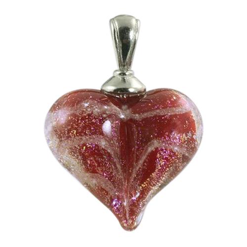 Red Iridescent Love Cremation Ash Pendant