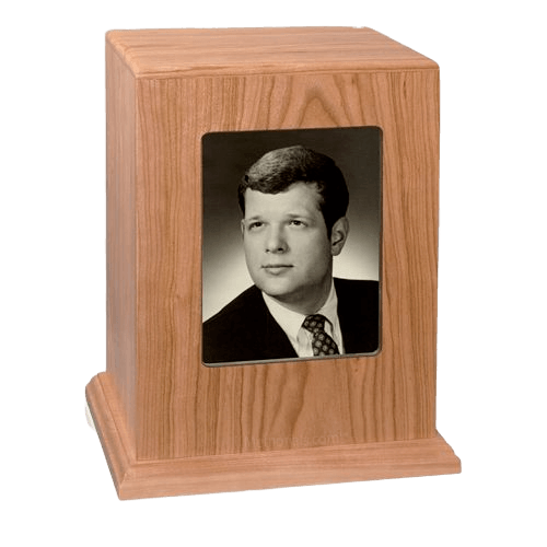 Remember Photo Wood Cremation Urn