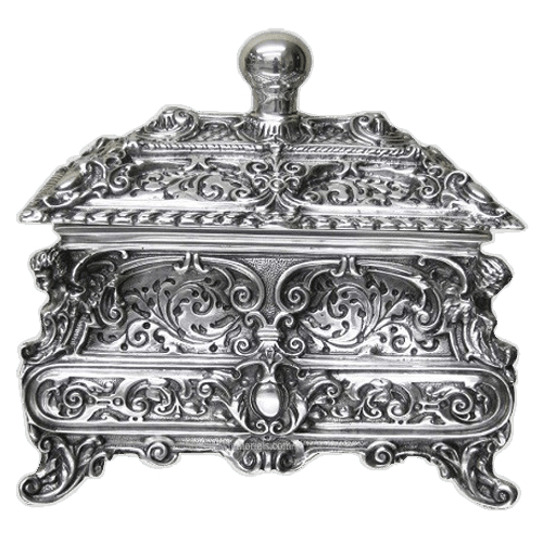 Resplendent Silver Cremation Urn