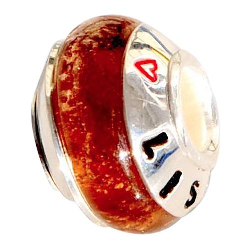 Rich Amber Cremation Ash Bead