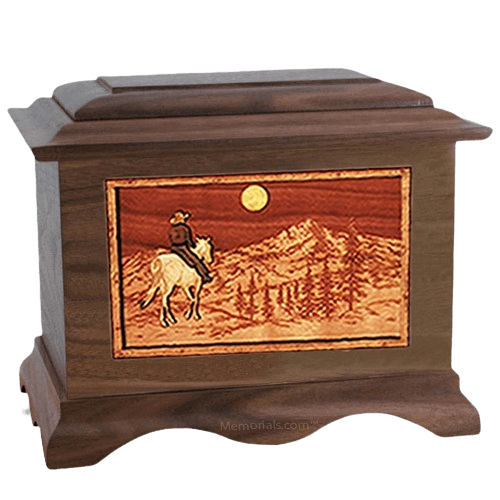 Riding Home Walnut Cremation Urn