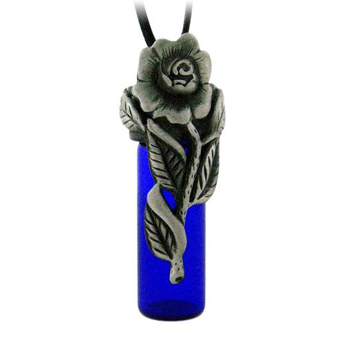Rose Blue Cremation Necklace Urn