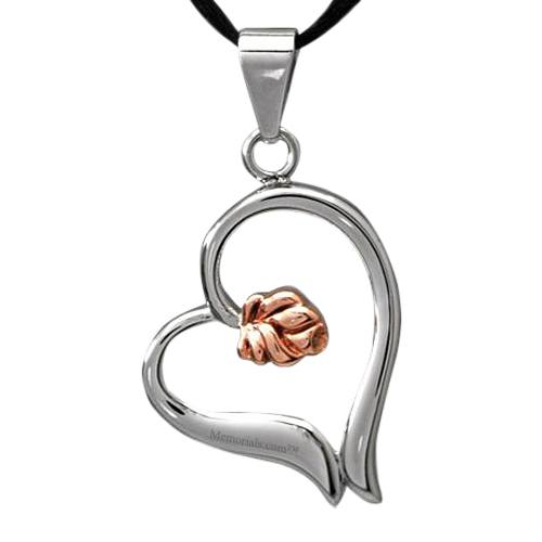 Rose Heart Cremation Pendant