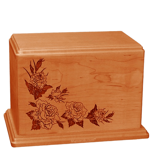 Roses Companion Mahogany Wood Urn