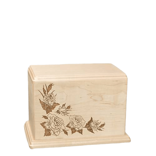 Roses Small Maple Wood Urn