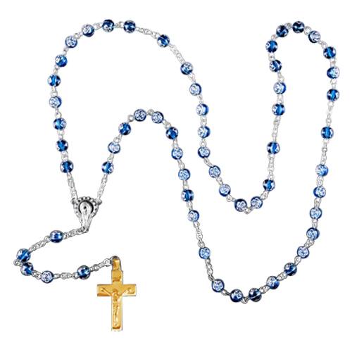 Rosette Gold Cremation Rosary