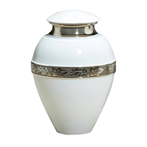Royal Blanc Metal Cremation Urn