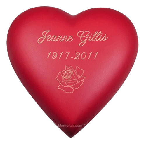 Ruby Heart Keepsake Cremation Urn