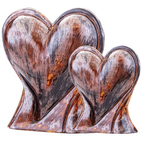 Rustic Heart Ceramic Pet Urn