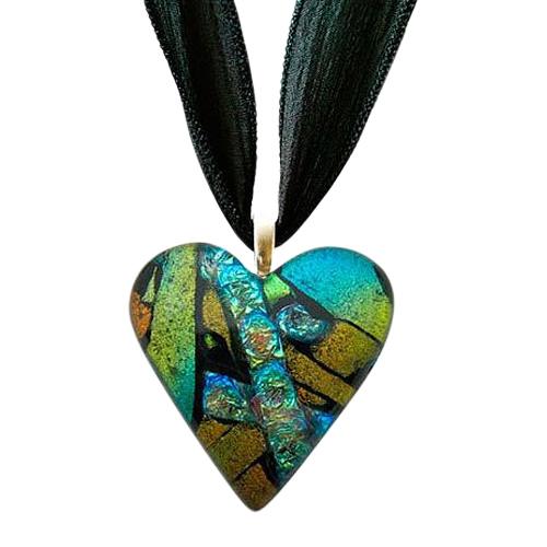 Rusty Green Heart Ashes Pendant