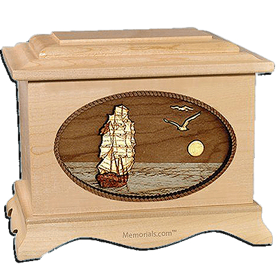 Sailing Home Maple Cremation Urn for Two