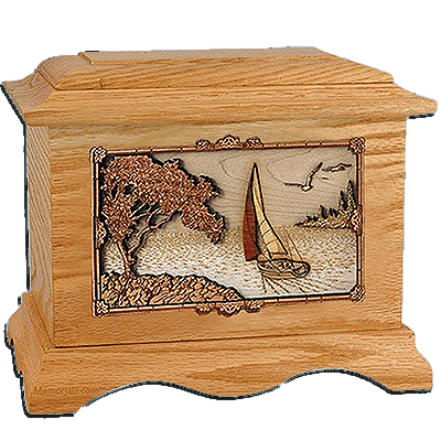 Sailing Oak Cremation Urn for Two