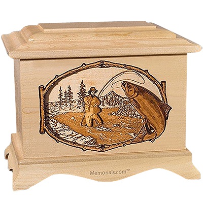 Salmon Stream Maple Cremation Urn for Two