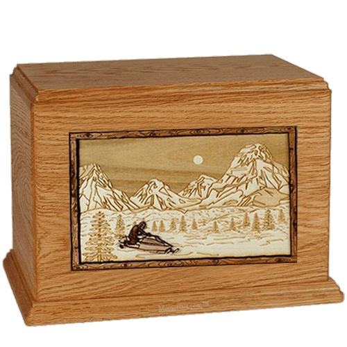 Snowmobile Mahogany Companion Urn