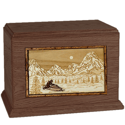 Snowmobile Walnut Companion Urn