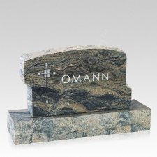 Sacred Cross Companion Granite Headstone