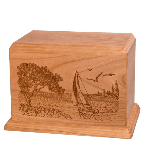 Sail Away Companion Cherry Wood Urn