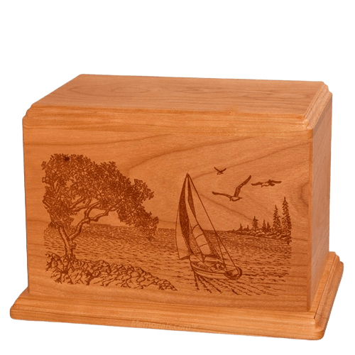 Sail Away Companion Mahogany Wood Urn