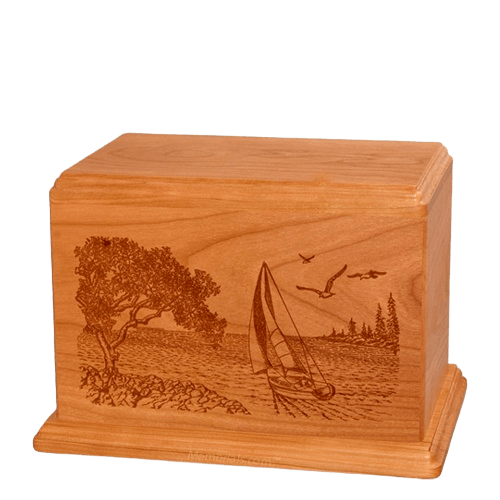 Sail Away Individual Mahogany Wood Urn