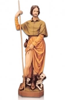Saint Rocco Con Cane Fiberglass Statues