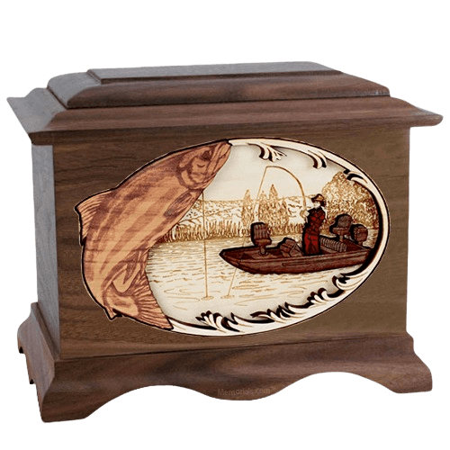 Salmon Fishing Wood Cremation Urns