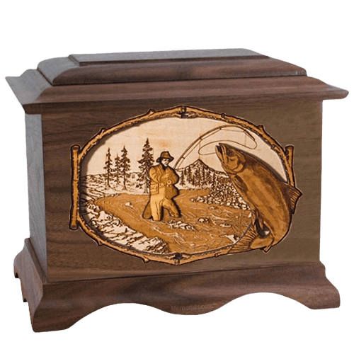 Salmon Stream Wood Cremation Urns