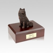 Samoyed Bronze Small Dog Urn