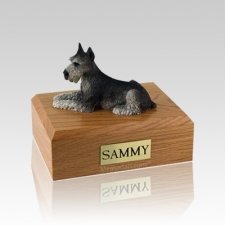 Schnauzer Black & Silver Medium Dog Urn