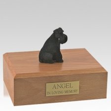 Schnauzer Black Ears Down Sitting X Large Dog Urn