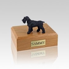 Schnauzer Black Ears Down Small Dog Urn