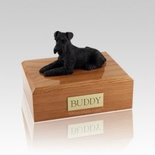 Schnauzer Black Laying Medium Dog Urn