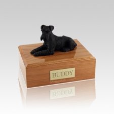 Schnauzer Black Laying Small Dog Urn