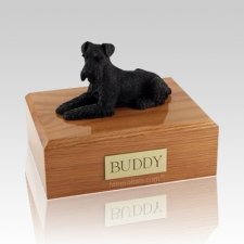 Schnauzer Black Laying Dog Urns