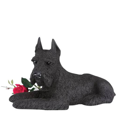 Black Schnauzer Cremation Urn