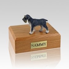 Schnauzer Gray  Ears Down Large Dog Urn