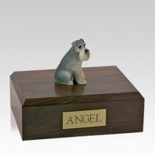 Schnauzer Gray Ears Down Sitting Large Dog Urn