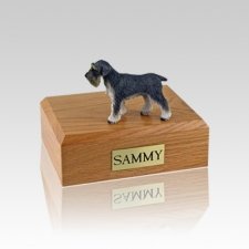 Schnauzer Gray  Ears Down Small Dog Urn