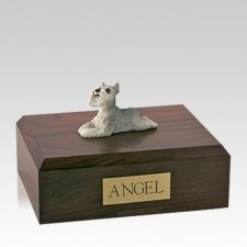 Schnauzer Grey Laying Large Dog Urn