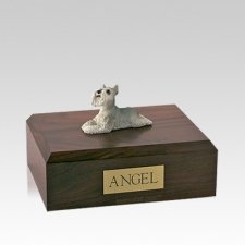 Schnauzer Grey Laying Medium Dog Urn