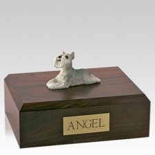 Schnauzer Grey Laying Dog Urns