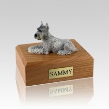 Schnauzer Silver Ears Up Medium Dog Urn