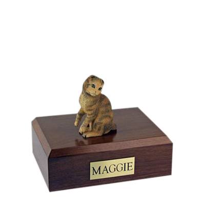 Scottish Fold Brown Tabby Small Cat Cremation Urn