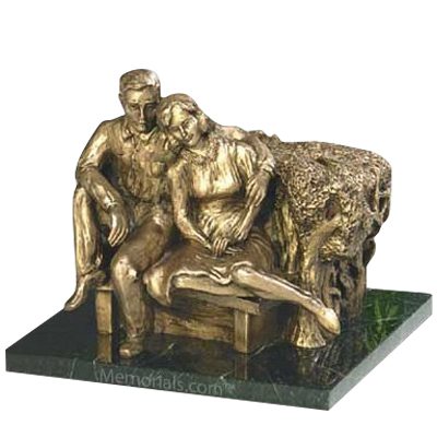 Seated Couple Keepsake Cremation Urn