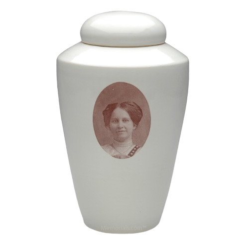 Sepia Photo Ceramic Cremation Urn