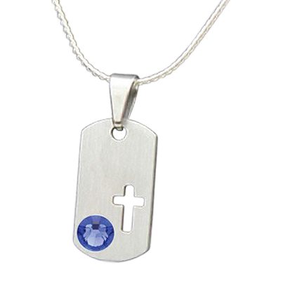 September Cross Cremation Pendant