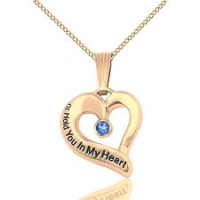 September Yellow Gold Heart Keepsake