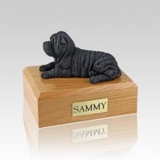 Shar Pei Black Laying Medium Dog Urn