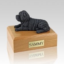 Shar Pei Black Laying X Large Dog Urn