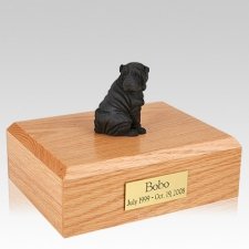 Shar Pei Black Sitting X Large Dog Urn