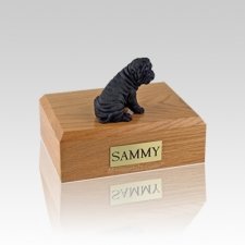 Shar Pei Black Small Dog Urn